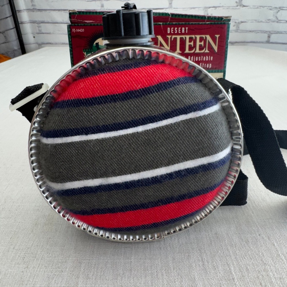 Ozark Trail Desert Canteen 2 Quart 1.9L Striped Fabric Cover Strap